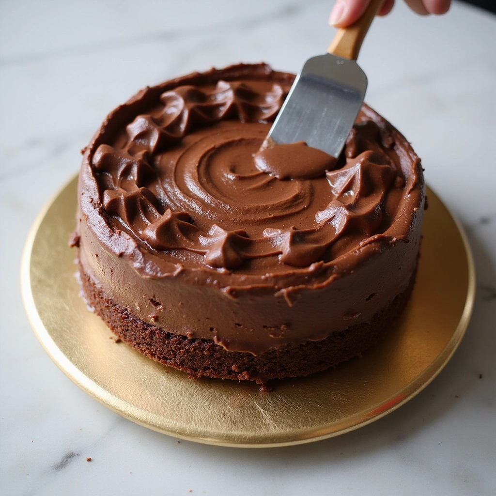 Box Cake Mix Recipes with Chocolate Instant Pudding Dessert - Step 8: Frost the Cake