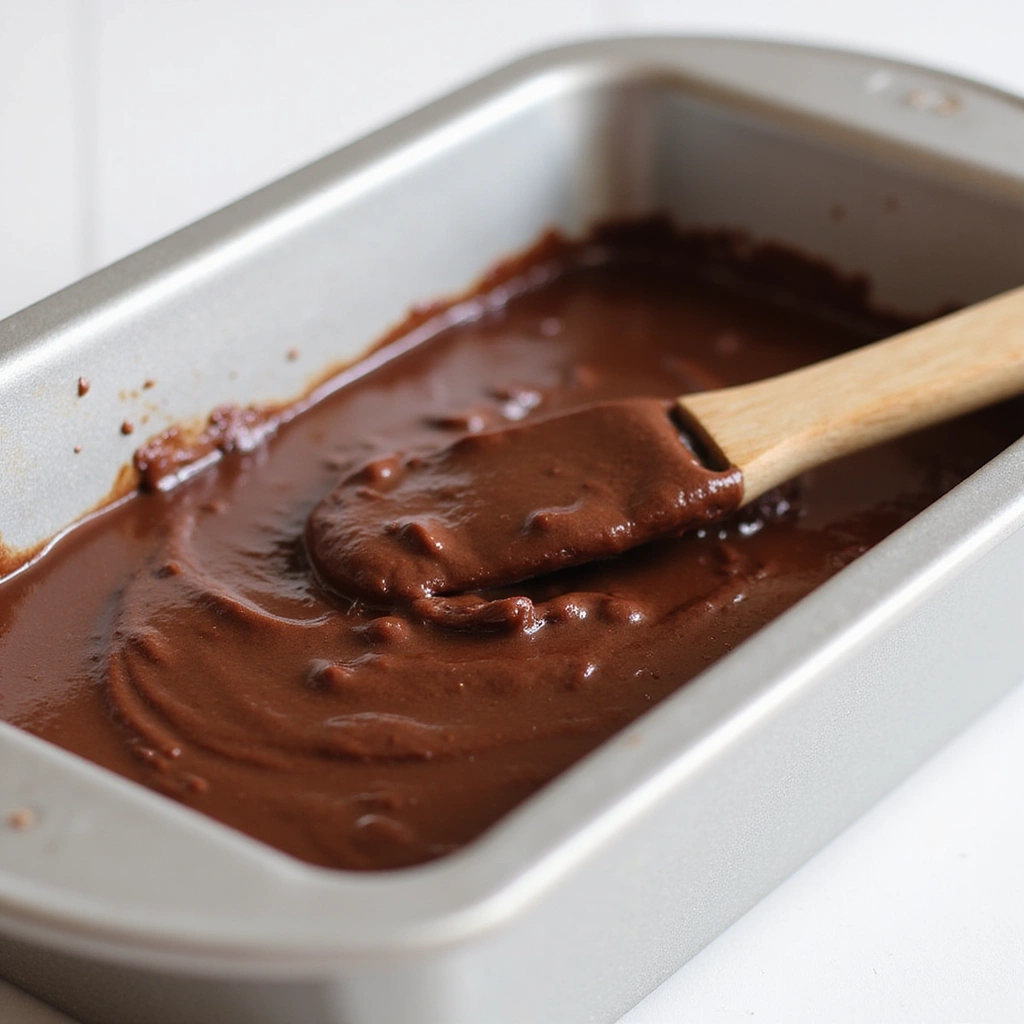 Chocolate Cake Mix Zucchini Bread Recipes Moist and Rich - Step 7: Pour Batter into Loaf Pan