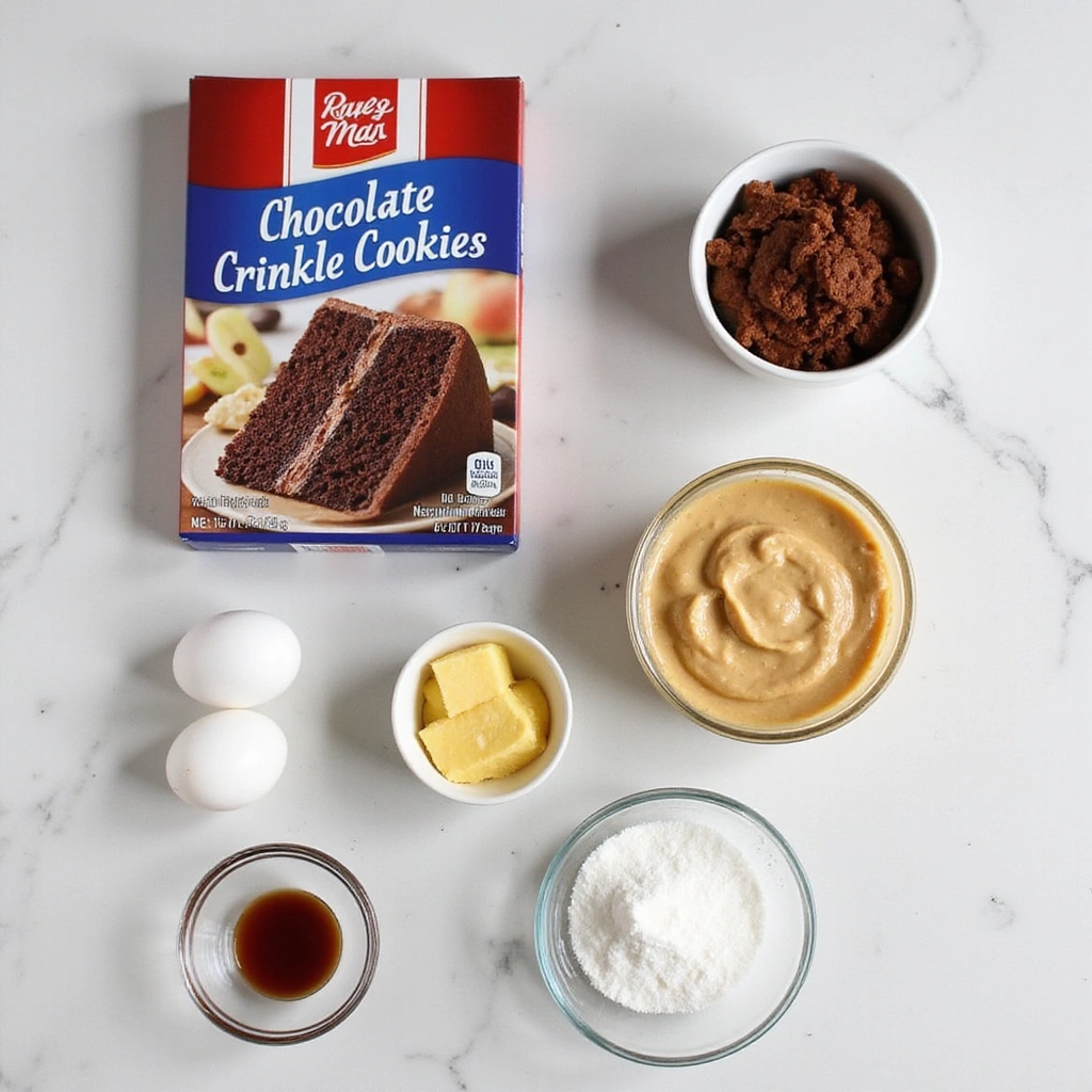 Chocolate Crinkle Cookies from Cake Mix Easy Recipe - Step 1: Prepare Ingredients