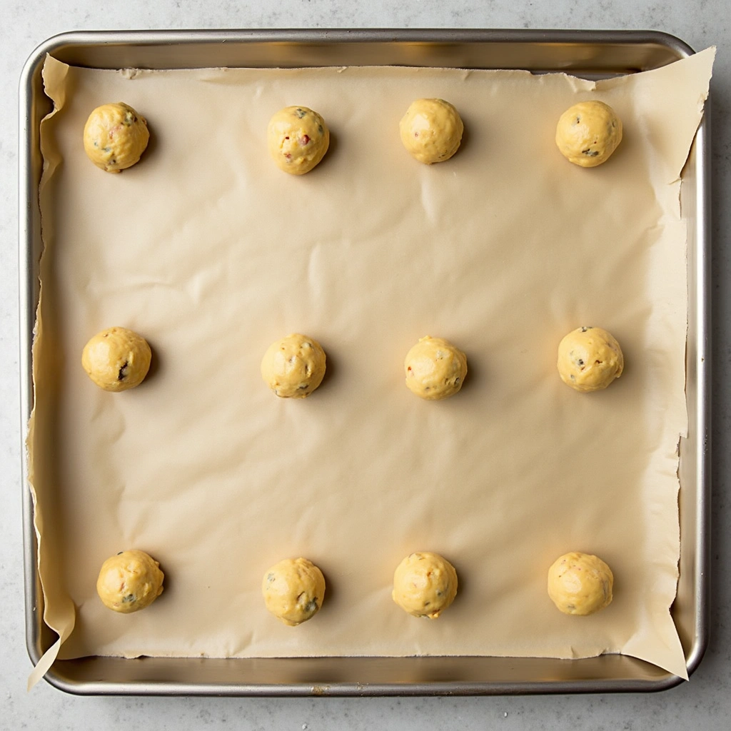 Chocolate Peanut Butter Chip Cookies Recipes Irresistible Treat - Step 9: Scoop Cookies onto Baking Sheet