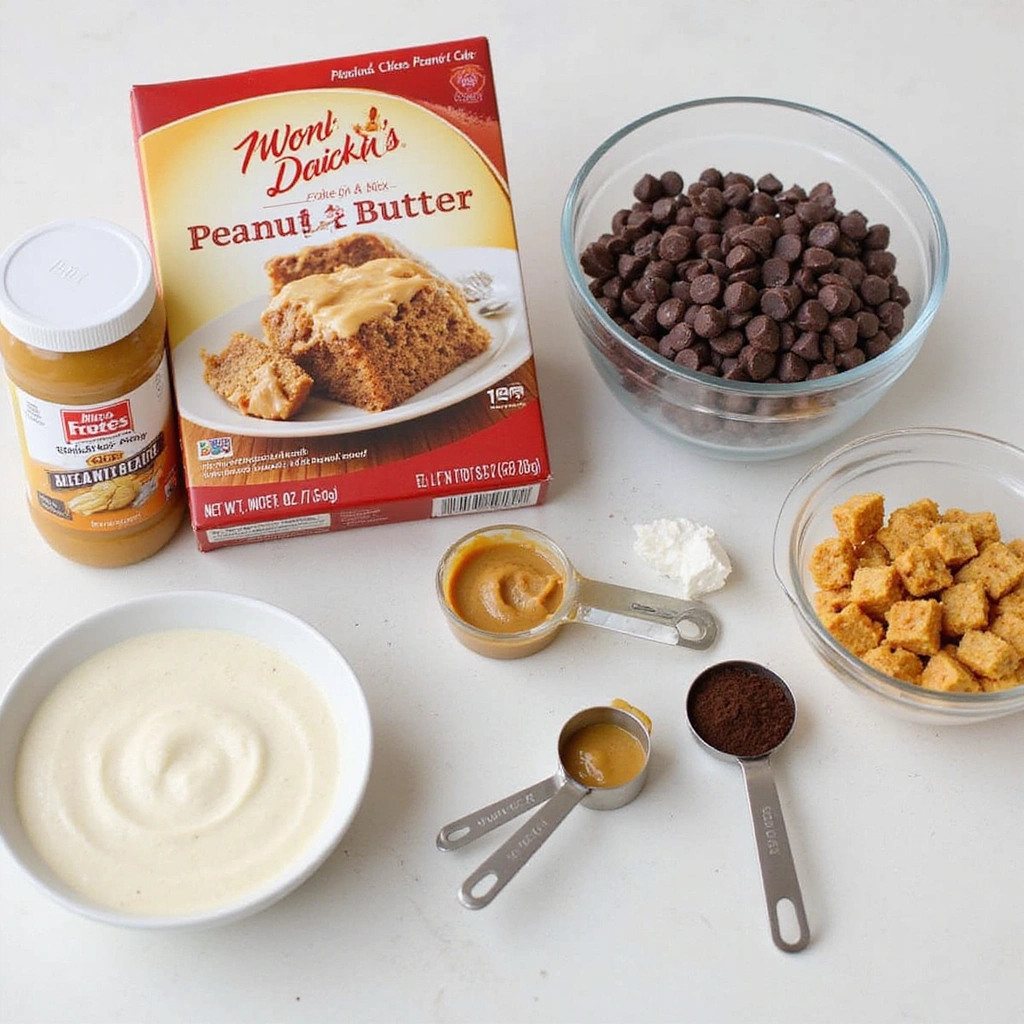 Chocolate Peanut Butter Dump Cake Recipes Quick and Delicious - Step 1: Prepare Ingredients