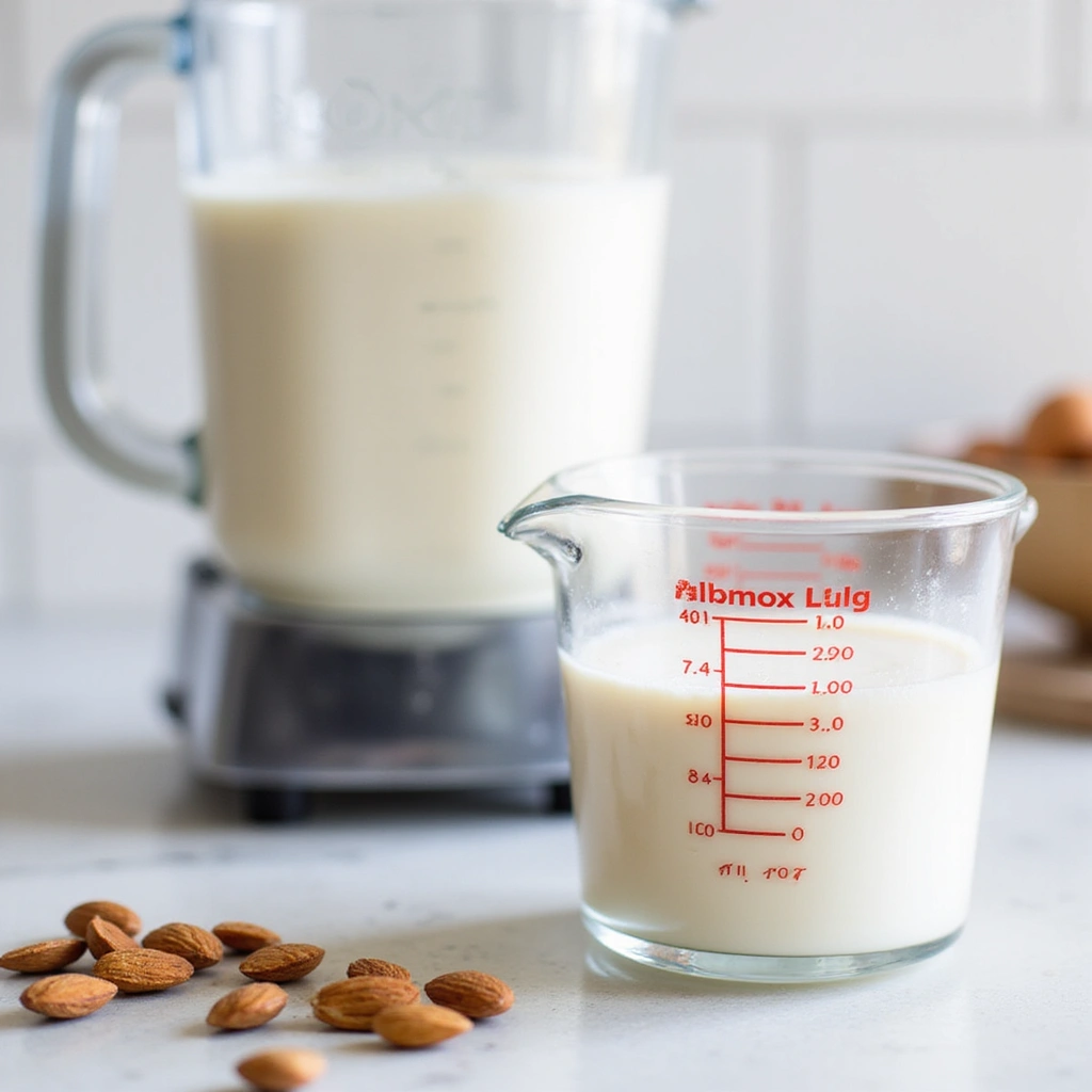 Chocolate Premier Protein Shake Recipes Rich and Healthy - Step 2: Measure the Almond Milk