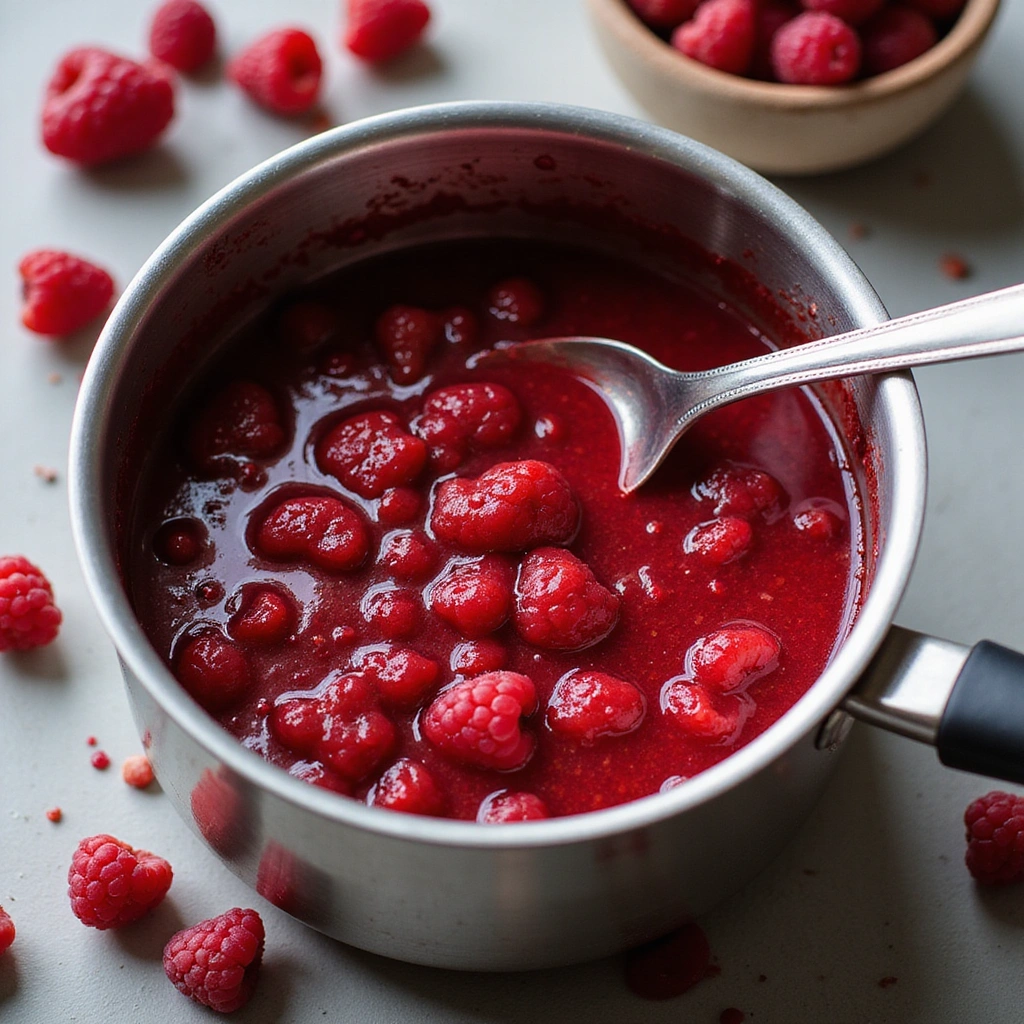 Copycat Cheesecake Factory White Chocolate Raspberry Recipe - Step 3: Make the Raspberry Sauce