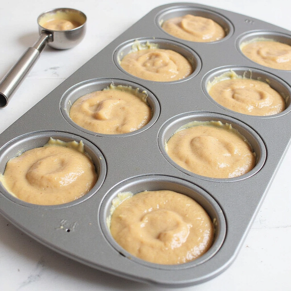 Gluten Free Pumpkin Chocolate Chip Muffins Easy Homemade Recipe - Step 7: Fill the Muffin Cups