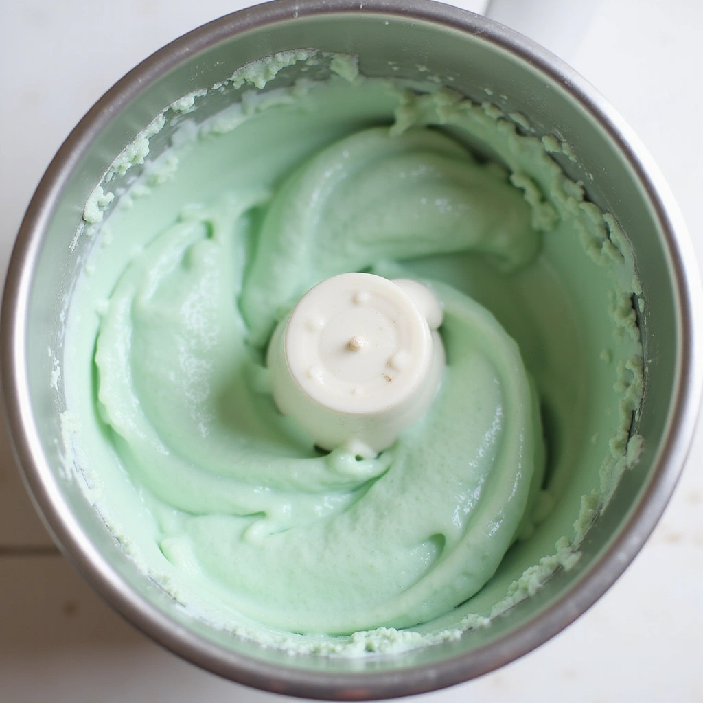 Homemade Mint Chocolate Chip Ice Cream Recipe Creamy and Fresh - Step 5: Churn the Mixture