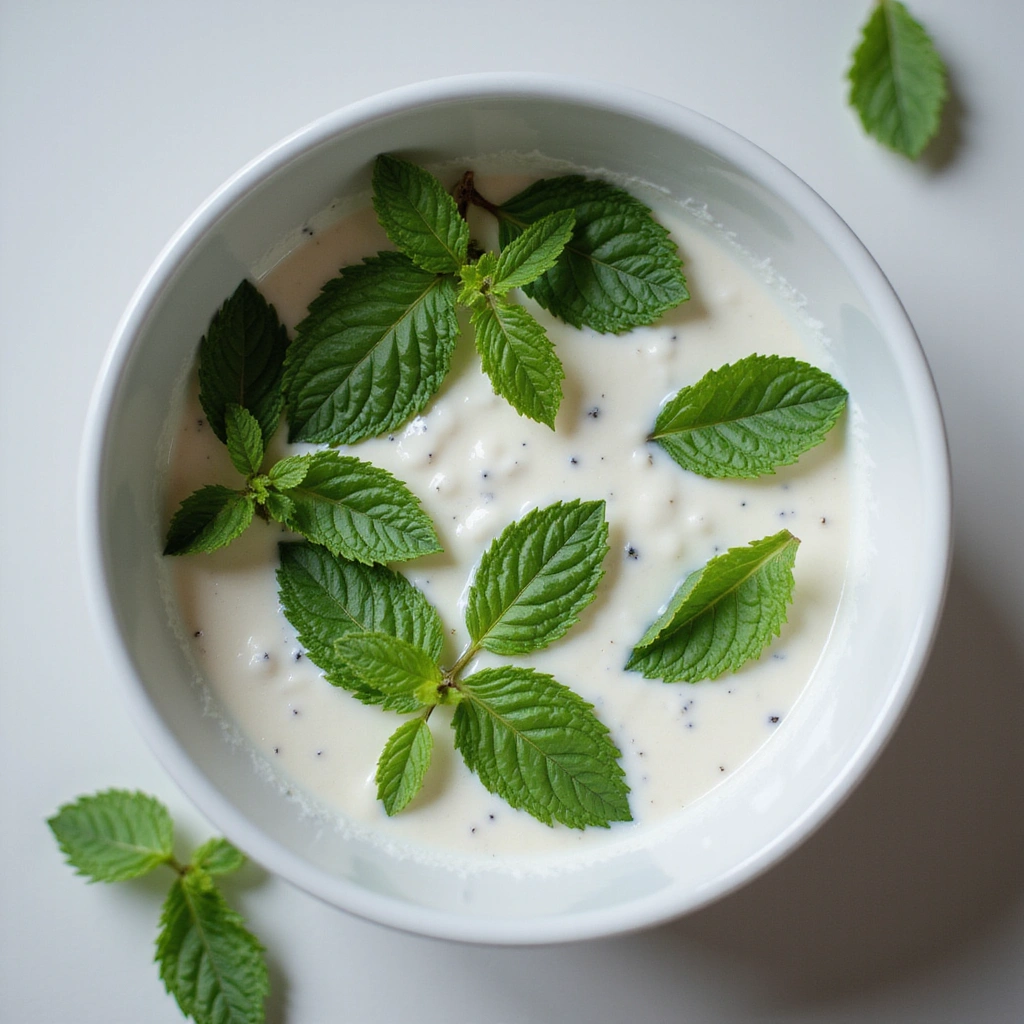 Ninja Creami Ice Cream Recipes Mint Chocolate Chip Homemade Step 3 Infuse with Fresh Mint