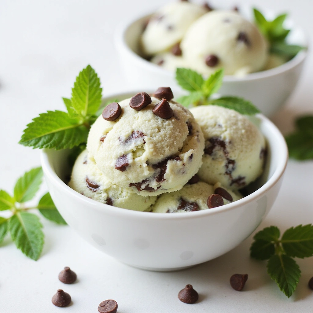 Ninja Creami Ice Cream Recipes Mint Chocolate Chip Homemade Step 8 Serve and Enjoy