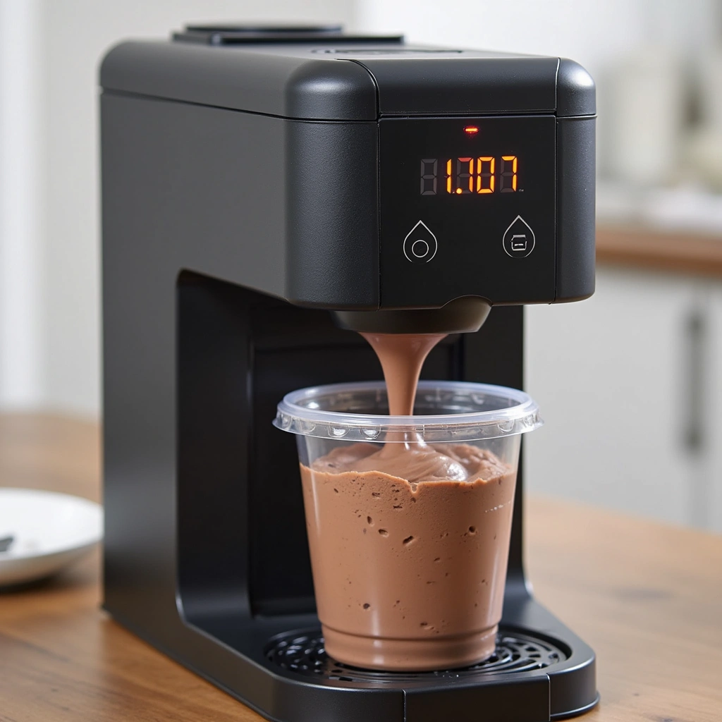 Ninja Creami Ice Cream Recipes with Fairlife Chocolate Milk - Step 4: Process in the Ninja Creami