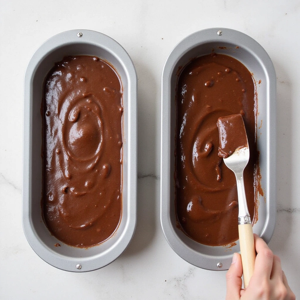 Triple Chocolate Fudge Cake Mix Recipes Decadent and Easy - Step 5: Pour Batter into Pans