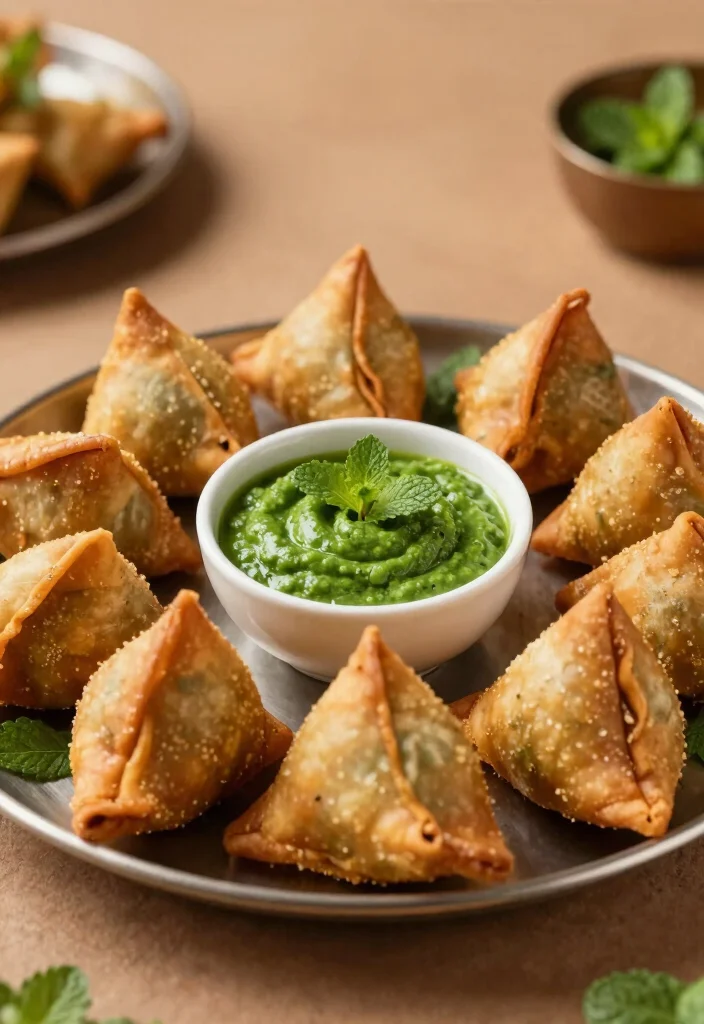 10 Dinner Party Starter Recipes That Impress Guests - 7. Savory Samosas with Mint Chutney 1