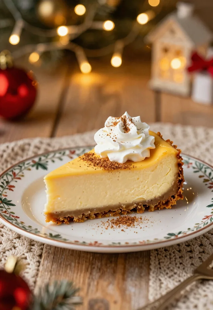 10 Eggnog Dessert Recipes for a Cozy Holiday Treat - 1. Creamy Eggnog Cheesecake 1