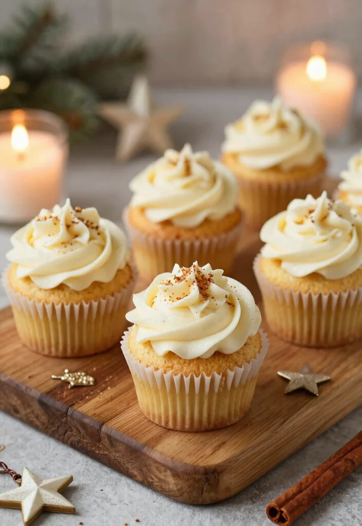 10 Eggnog Dessert Recipes for a Cozy Holiday Treat - 4. Eggnog Cupcakes with Cream Cheese Frosting 1