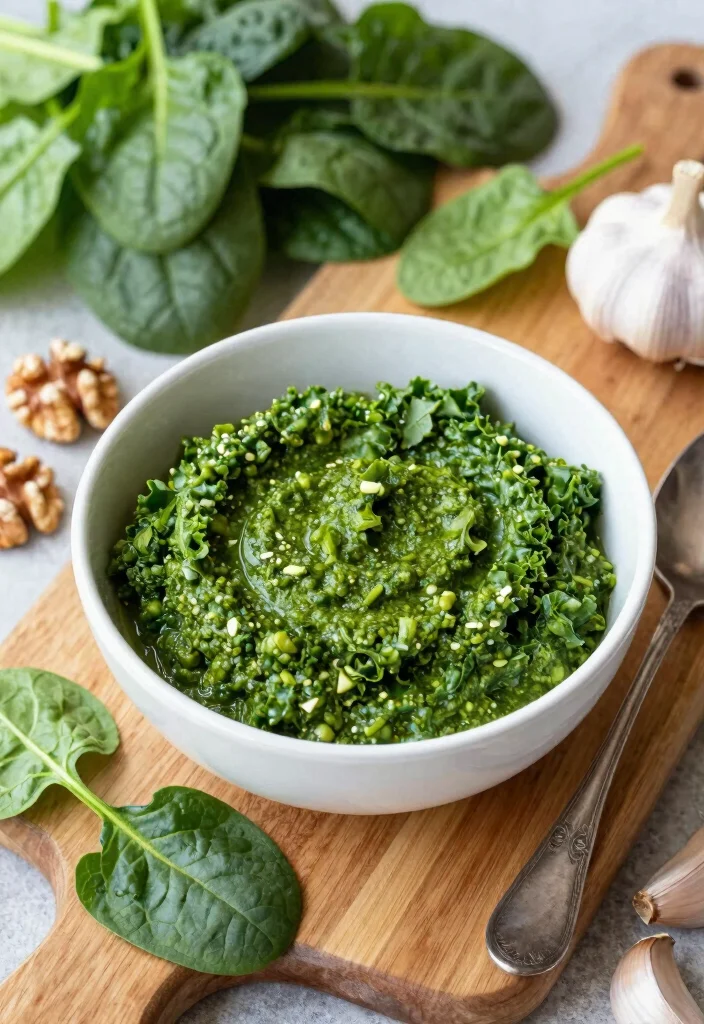 10 Keto Pesto Recipes for Fresh Flavorful Low Carb Meals - 2. Spinach and Kale Pesto 1