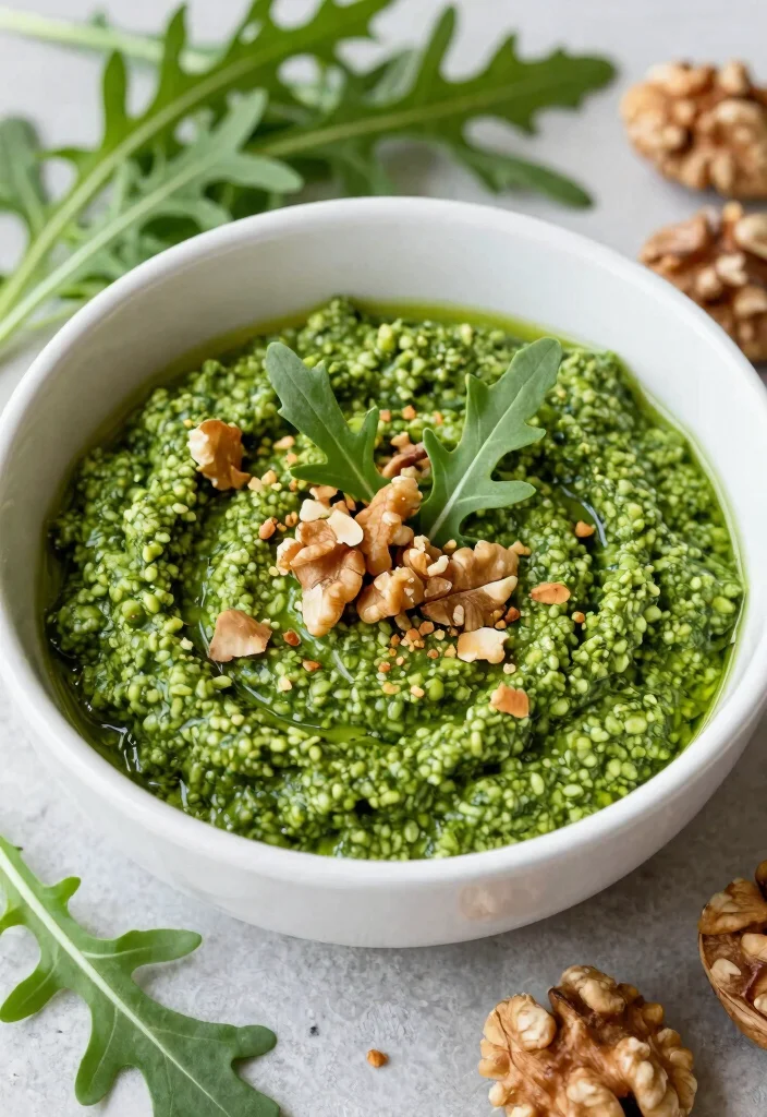 10 Keto Pesto Recipes for Fresh Flavorful Low Carb Meals - 4. Arugula and Walnut Pesto 1