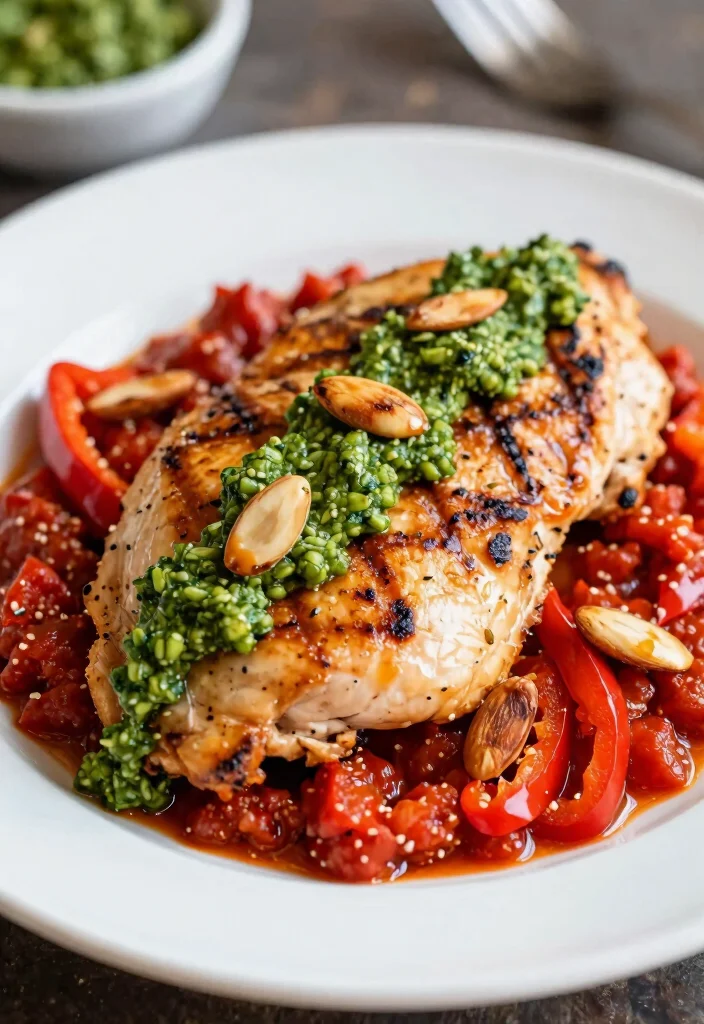 10 Keto Pesto Recipes for Fresh Flavorful Low Carb Meals - 5. Red Pepper and Almond Pesto 1