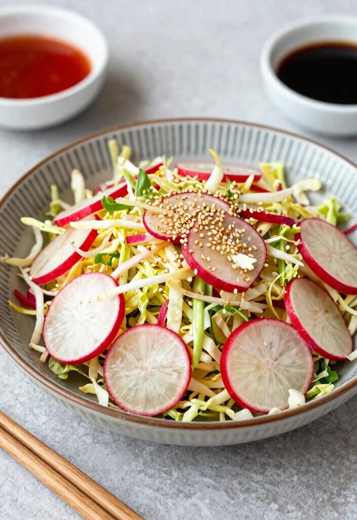 10 Keto Radish Recipes for Simple Potato Free Sides - 10. Asian Radish Slaw 1