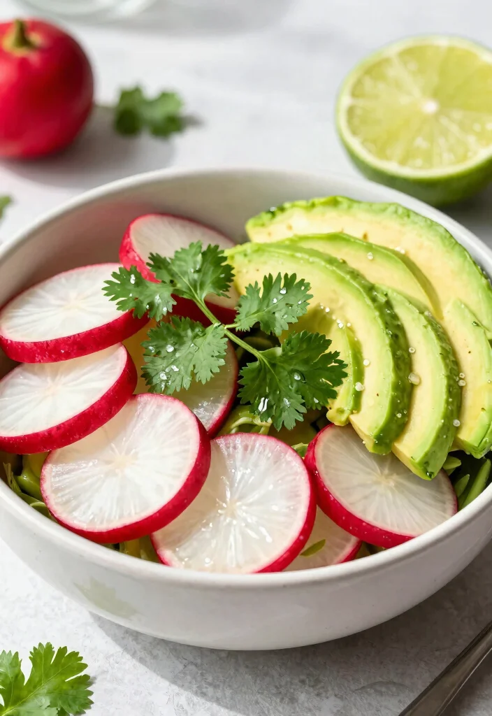 10 Keto Radish Recipes for Simple Potato Free Sides - 6. Radish and Avocado Salad 1