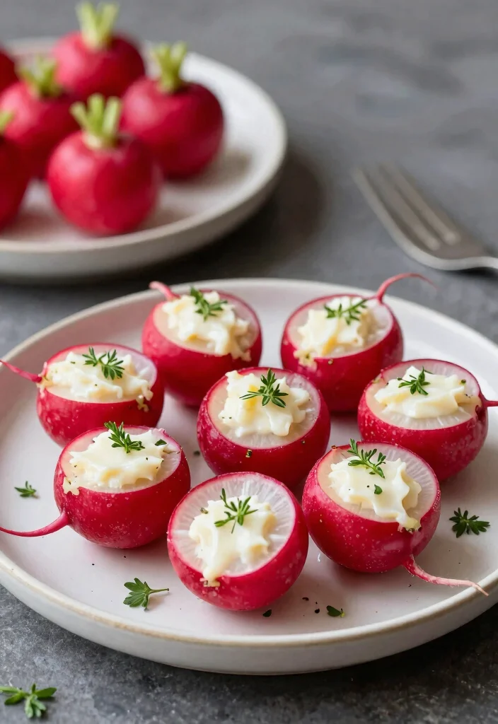 10 Keto Radish Recipes for Simple Potato Free Sides - 7. Stuffed Radishes 1