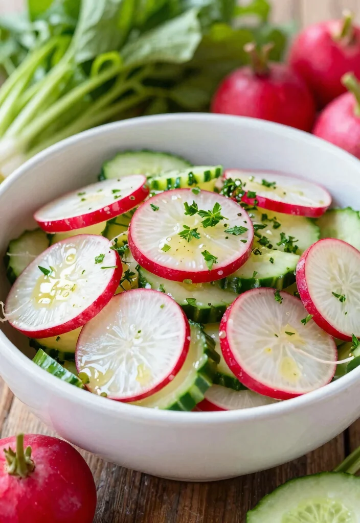 10 Keto Radish Recipes for Simple Potato Free Sides - 9. Radish and Cucumber Salad 1