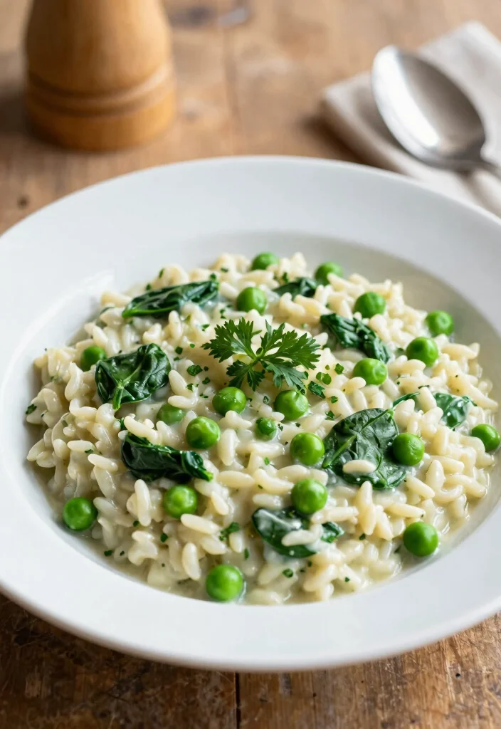 10 Vegan Rice Cooker Recipes for Simple One Pot Meals - 9. Vegan Risotto with Spinach and Peas 1