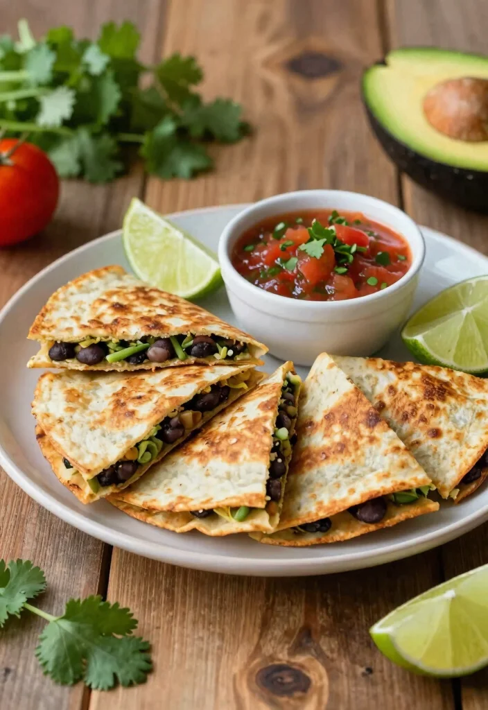 12 Black Bean Vegan Recipes for Easy Protein Packed Meals - 10. Black Bean and Spinach Quesadillas 1