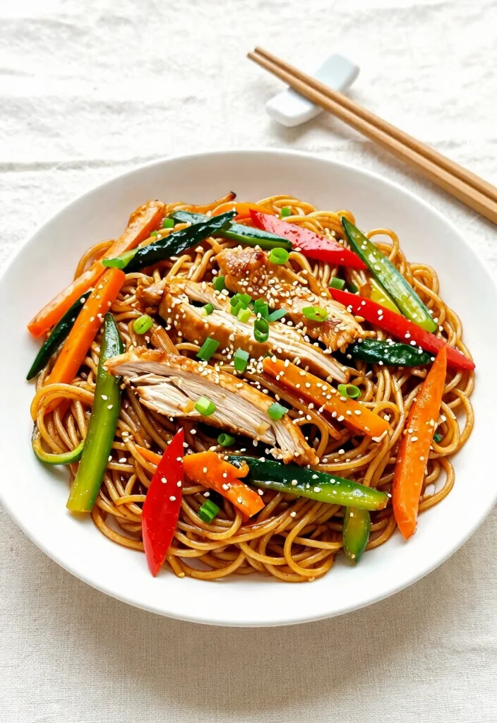12 Easy Asian Dinner Recipes for Busy Weeknights - 11. Yakisoba Noodles with Chicken 1