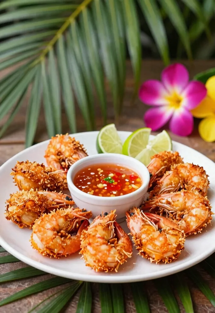 12 Hawaiian Dinner Recipes with Sweet Savory Island Flavor - 4. Coconut Shrimp with Sweet Chili Sauce 1
