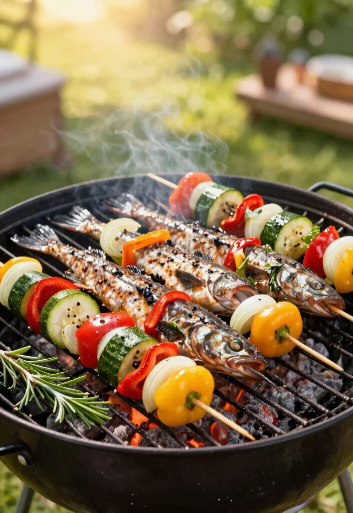 12 Healthy Catfish Recipes for Simple Southern Style Meals - 6. Smoky Catfish and Vegetable Skewers 1