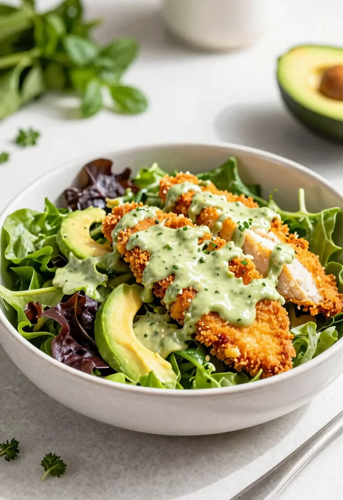 12 Healthy Catfish Recipes for Simple Southern Style Meals - 7. Crispy Catfish Salad with Avocado Dressing 1