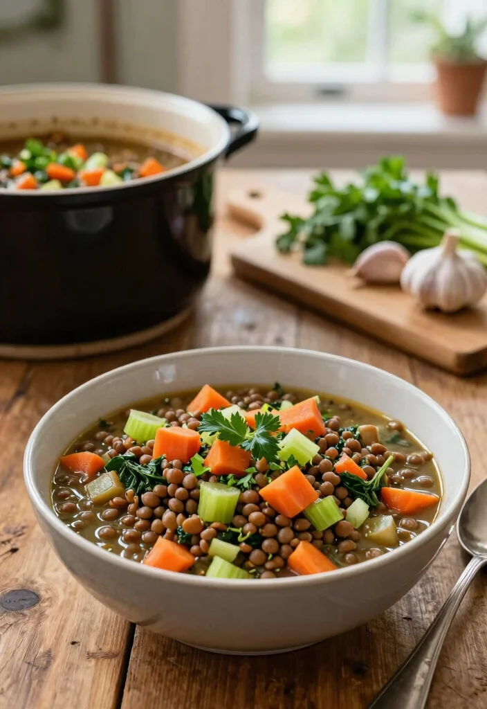 12 Healthy Crock Pot Recipes for Easy Clean Eating - 1. Savory Lentil and Vegetable Stew 1