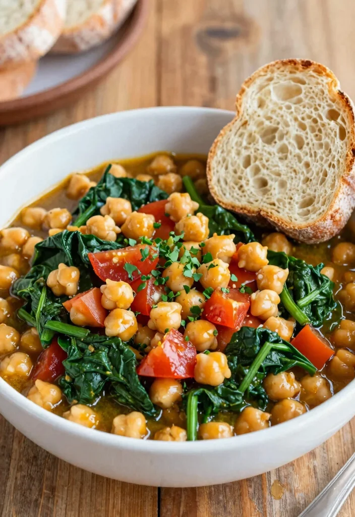 12 Healthy Crock Pot Recipes for Easy Clean Eating - 7. Mediterranean Chickpea and Spinach Stew 1