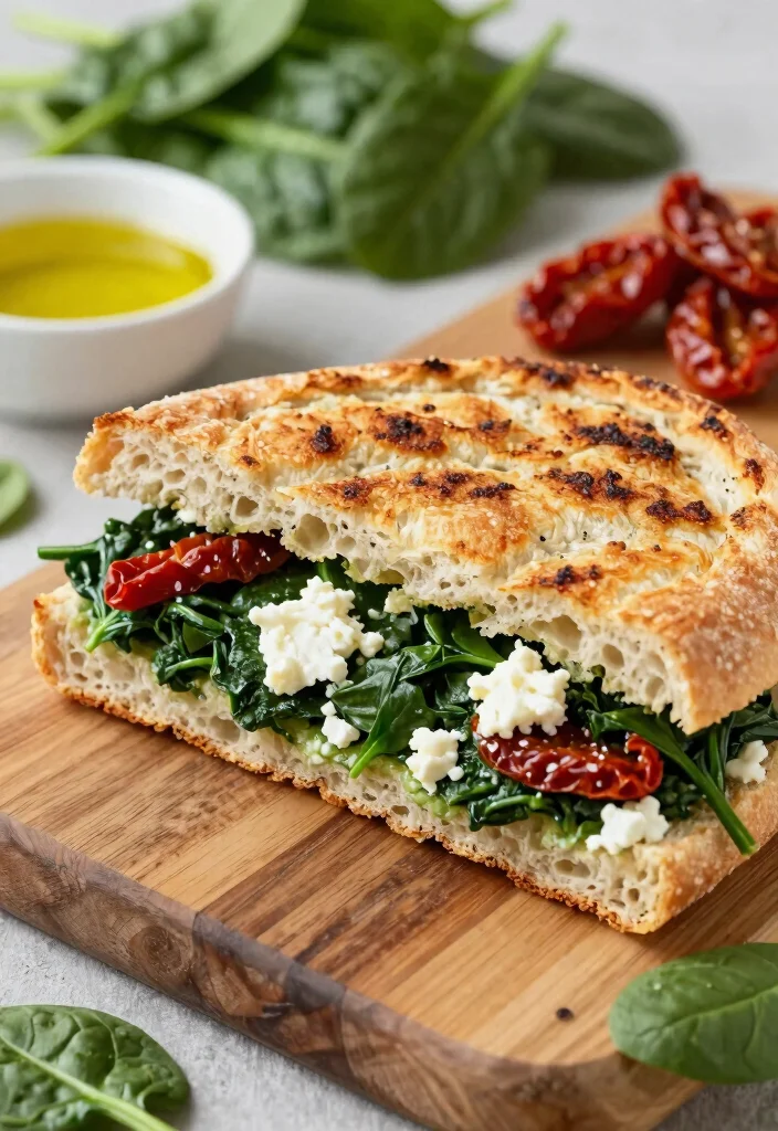 12 Healthy Panini Recipes for Light Crispy Sandwiches - 1. Spinach and Feta Panini 1
