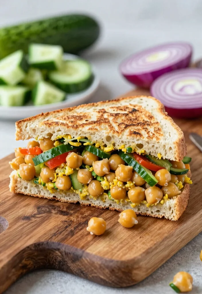 12 Healthy Panini Recipes for Light Crispy Sandwiches - 12. Mediterranean Chickpea Panini 1