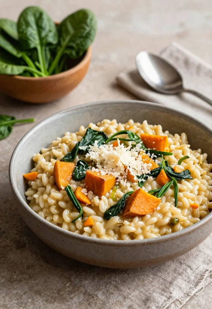 12 Healthy Rice Cooker Recipes for Simple Balanced Meals - 5. Sweet Potato and Spinach Risotto 1