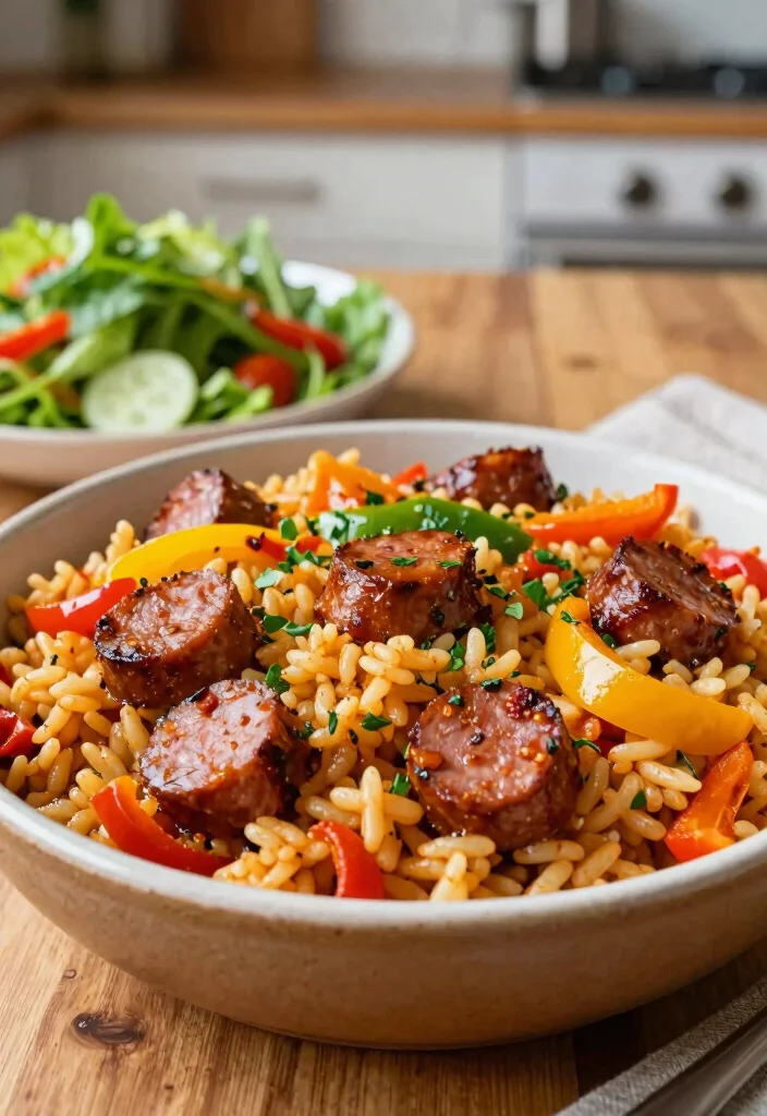 12 Healthy Rice Cooker Recipes for Simple Balanced Meals - 7. Spicy Sausage and Rice Casserole 1