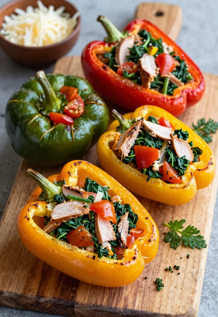 12 Keto Turkey Recipes for Lean Filling Dinners - 3. Turkey and Spinach Stuffed Peppers 1