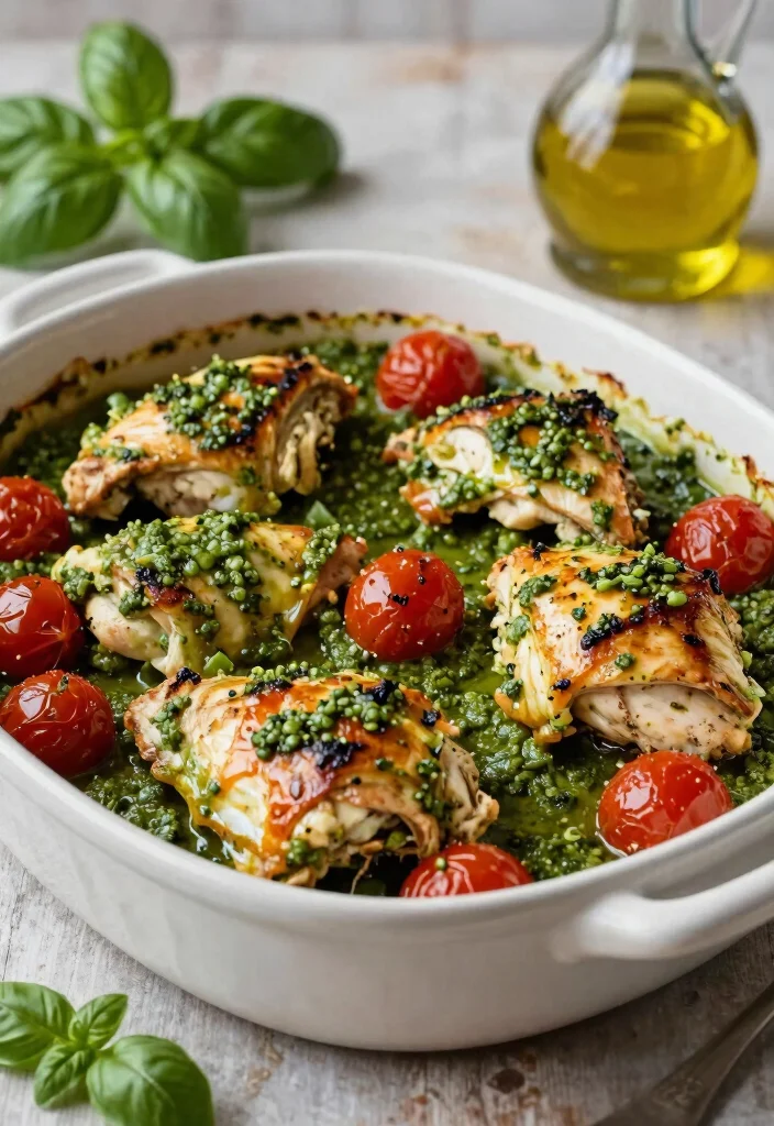 12 Lazy Dinner Recipes for Effortless Weeknight Cooking - 9. Baked Pesto Chicken Thighs 1