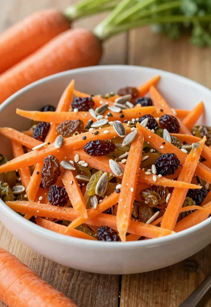 12 Raw Vegan Salad Recipes for Fresh Crunchy Bowls - 12. Exotic Carrot & Raisin Salad 1