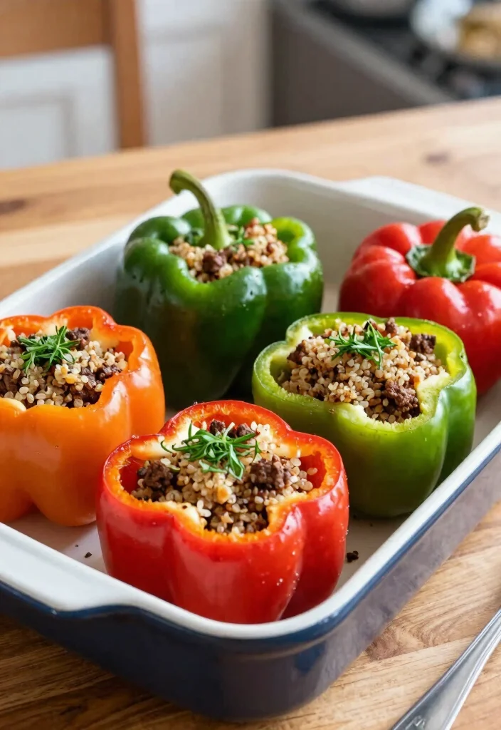 12 Vegan Beef Recipes for Hearty Meatless Dishes - 11. Vegan Beef Stuffed Peppers 1