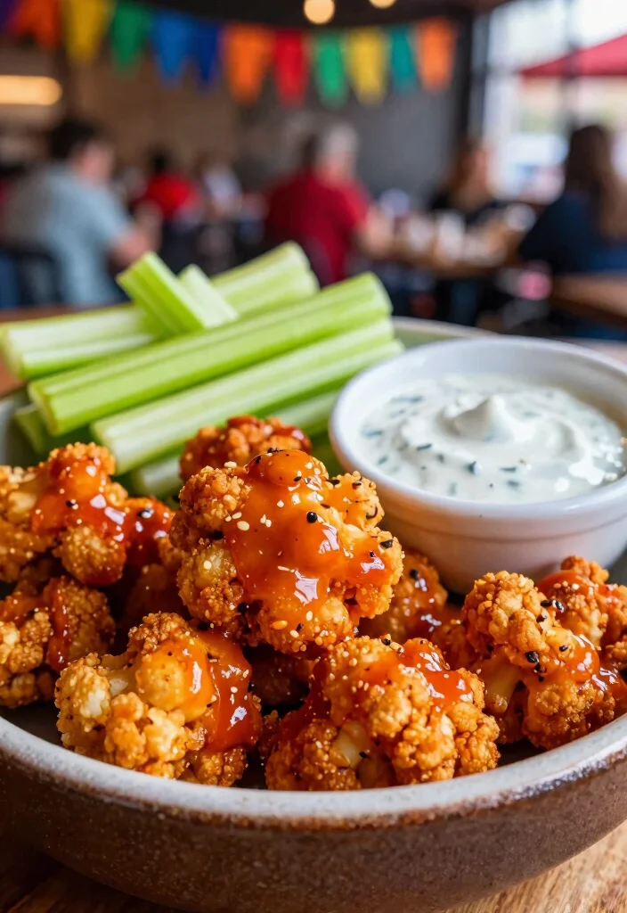 12 Vegan Game Day Recipes for Easy Crowd Friendly Snacks - 1. Spicy Vegan Buffalo Cauliflower Bites 1