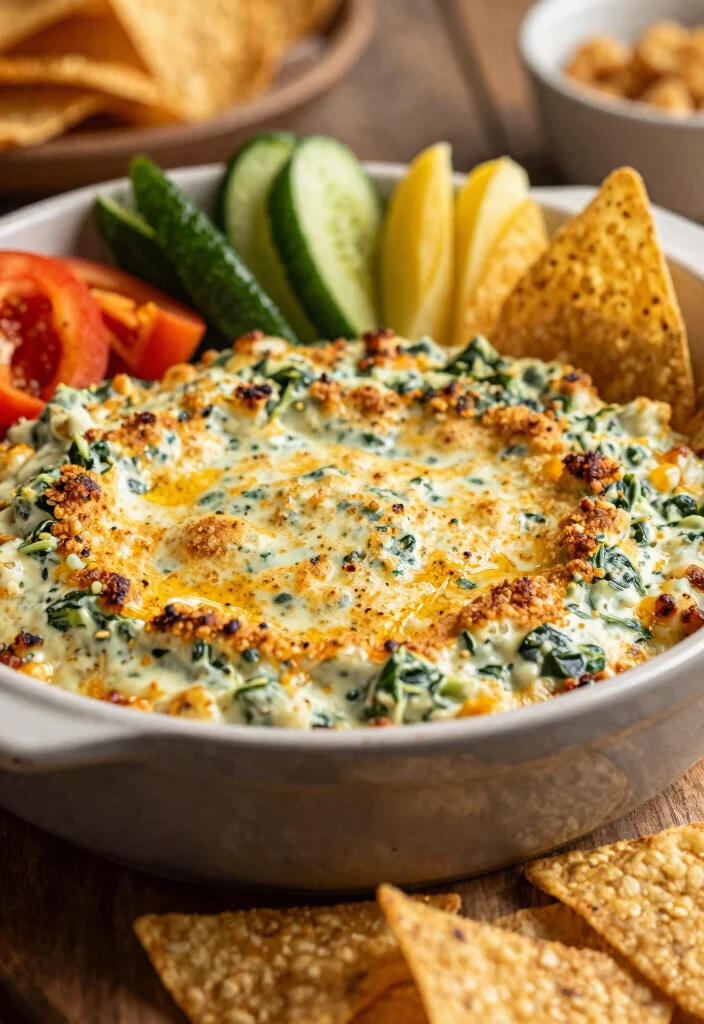 12 Vegan Game Day Recipes for Easy Crowd Friendly Snacks - 2. Creamy Vegan Spinach Artichoke Dip 1