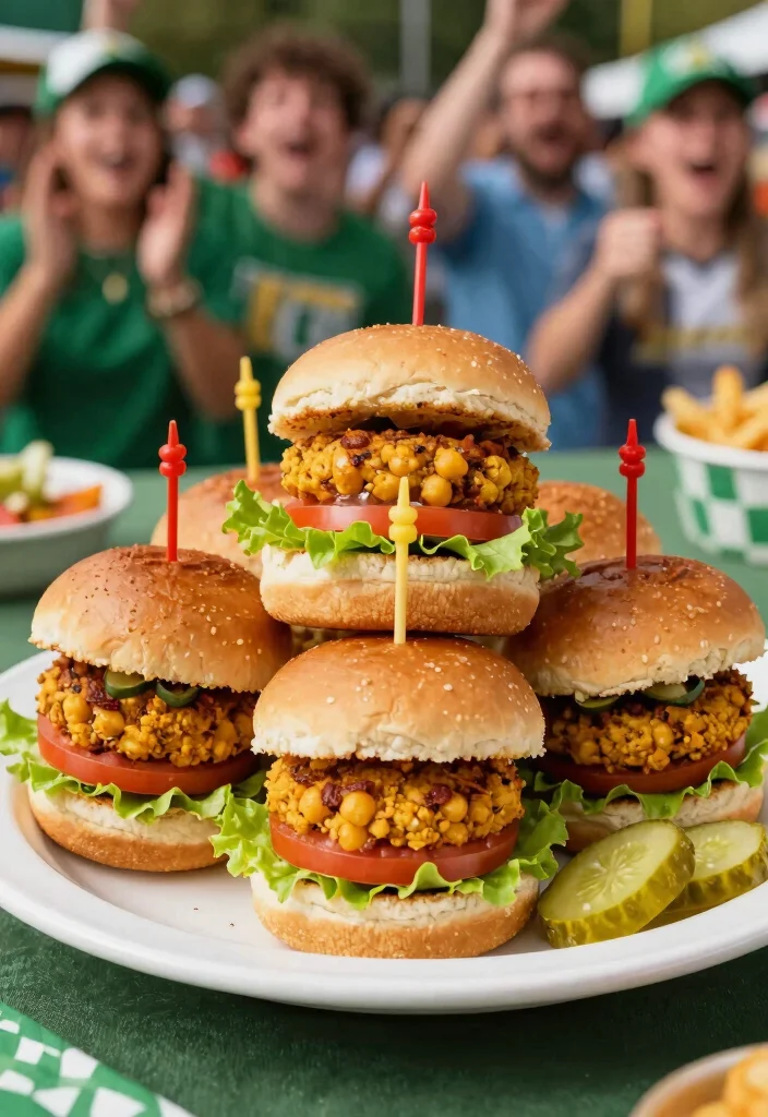12 Vegan Game Day Recipes for Easy Crowd Friendly Snacks - 6. Vegan Sliders with Spicy Chickpea Patty 1