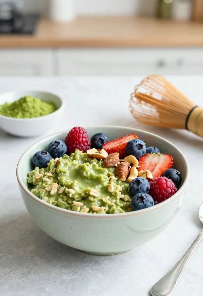 12 Vegan Oatmeal Recipes for Easy Plant Based Breakfasts - 7. Matcha Green Tea Oatmeal 1