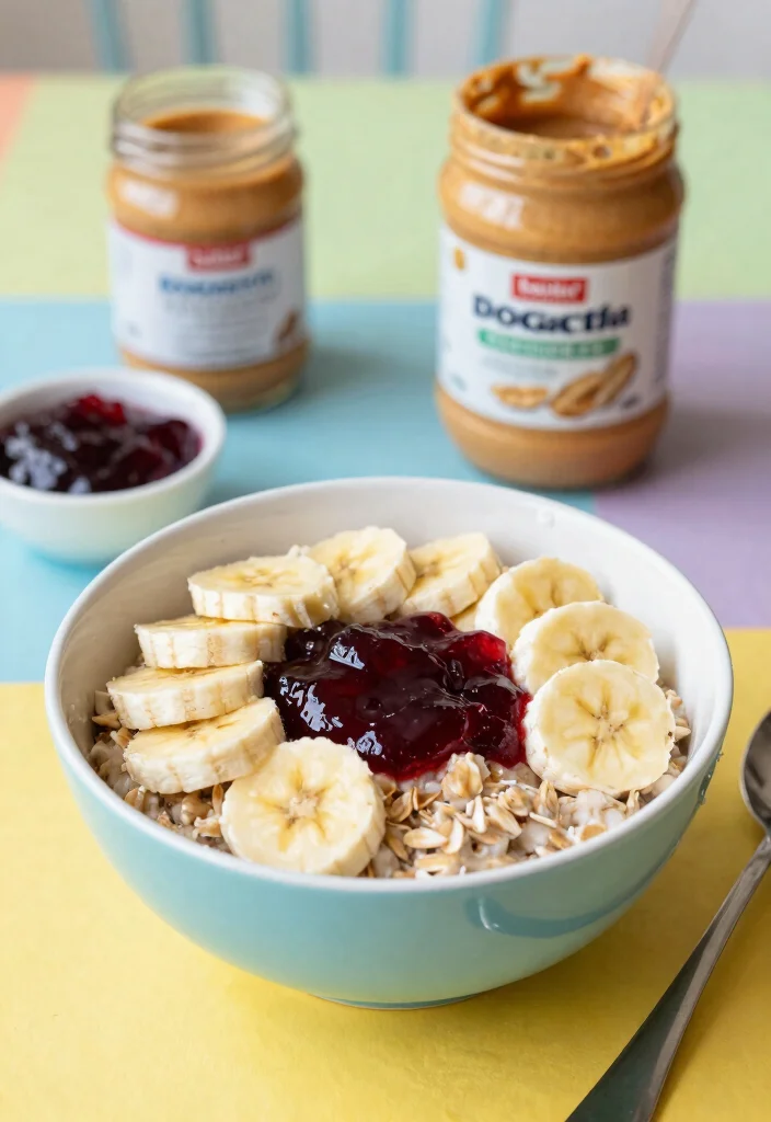 12 Vegan Oatmeal Recipes for Easy Plant Based Breakfasts - 9. Peanut Butter and Jelly Oatmeal 1