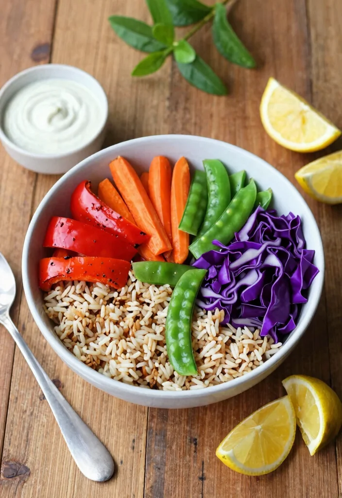 12 Vegan Rice Recipes for Simple Plant-Based Meals - 1. Rainbow Veggie Rice Bowl 1