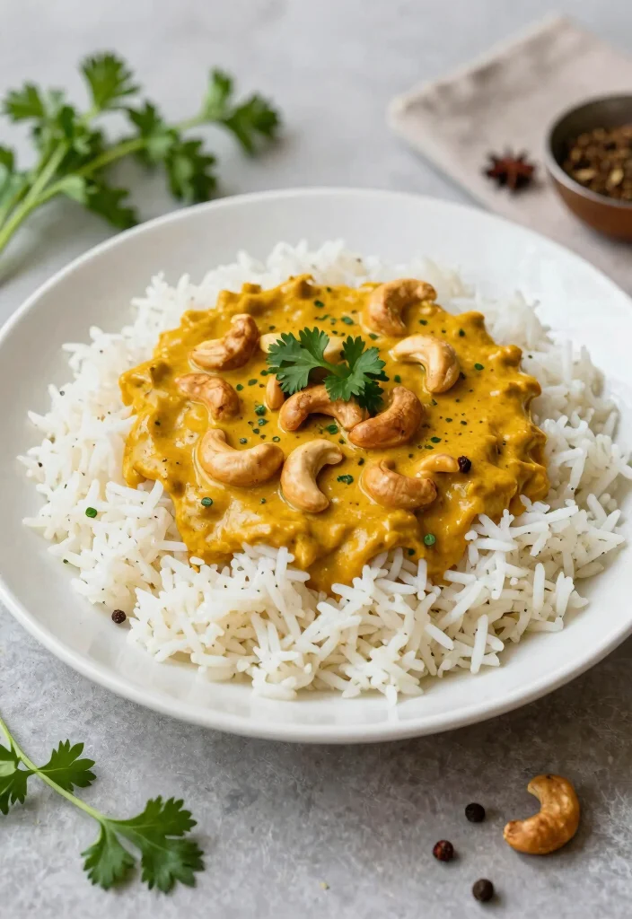 12 Vegan Rice Recipes for Simple Plant-Based Meals - 12. Basmati Rice with Cashew Curry 1