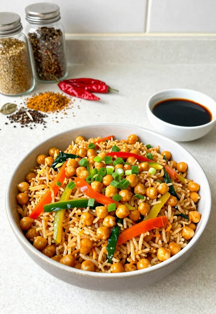 12 Vegan Rice Recipes for Simple Plant-Based Meals - 2. Spicy Chickpea and Rice Stir-Fry 1