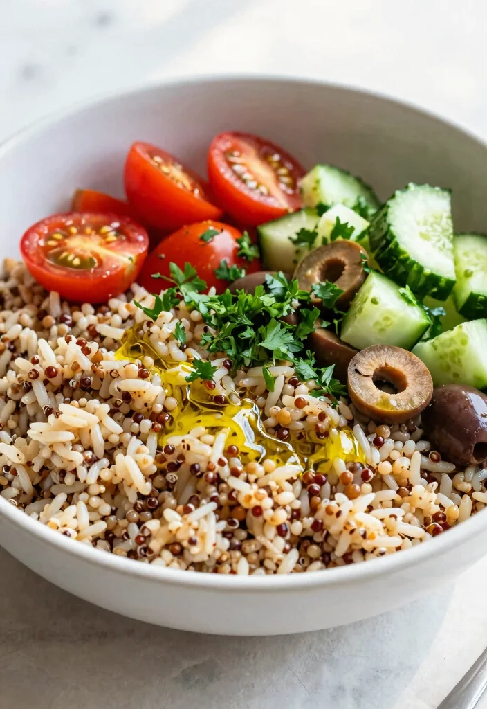 12 Vegan Rice Recipes for Simple Plant-Based Meals - 4. Mediterranean Quinoa and Rice Bowl 1