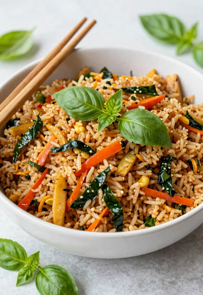 12 Vegan Rice Recipes for Simple Plant-Based Meals - 9. Thai Basil Fried Rice 1