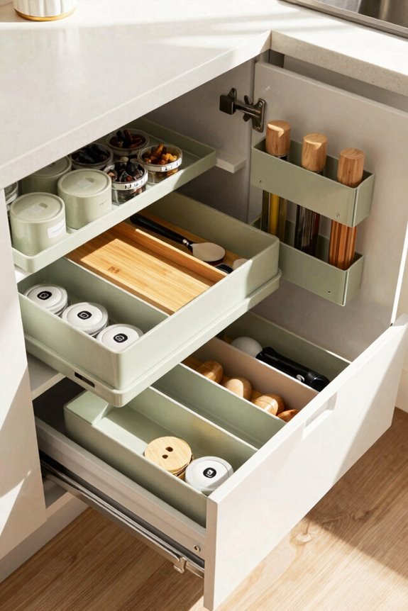adjustable organizers maximize storage efficiency